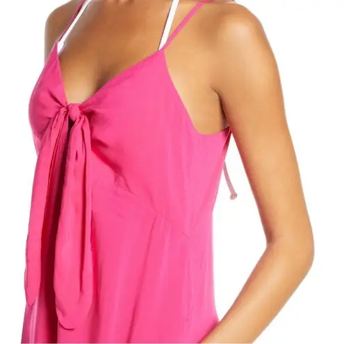 Elan Colorblock Maxi Dress Swim Cover Up Fushcia Orange M