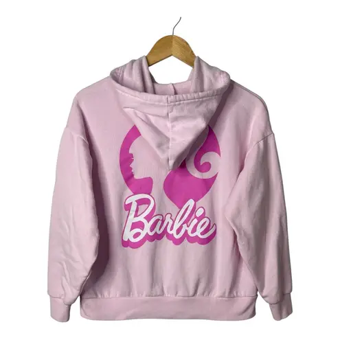 Barbie Full Zip Hoodie Sweatshirt Pink Logo Graphic Women Size XS Extra Small