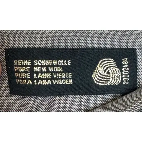 Escada Women's Dress Pants Check Wool Trousers Relaxed Flat front Grey Sz. 44 Gray Size undefined