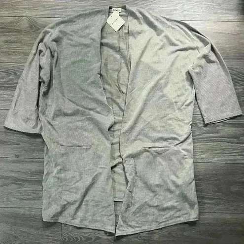 NWT Donni Longline Gray Open Cardigan with Pockets Size OS