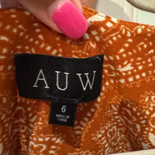 AUW Multicolored Paisley 3/4 Sleeve Dress Size 6