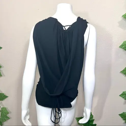 Zhen Nymph Black Corset Top Oversized Hood Size XS