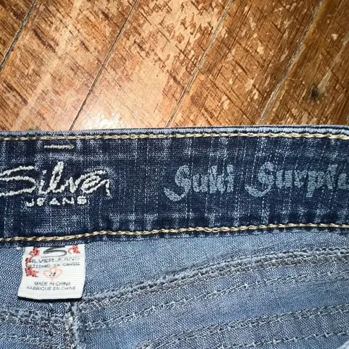 Silver Jeans Silver Suki Surplus embroidered sunrays 28x32 western jeans