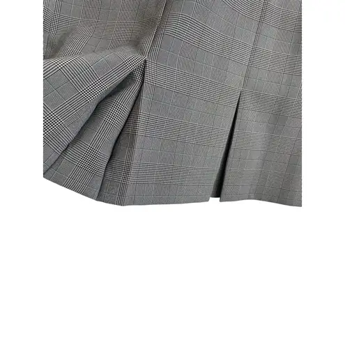 Womens Pleated Midi Skirt 16P Brown Plaid Ribbon Waist Tie Academia Y2K Retro