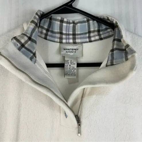 Monterey By Koret Vintage White Fleece Sweater Women’s Medium Equestrian Horses