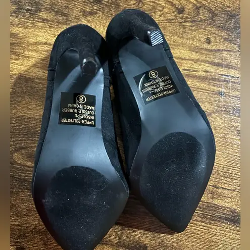 Black Suede Scalloped Hadley Stilettos Size 8