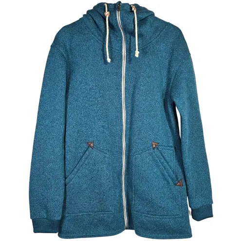 Burton Durable Goods Teal Heathered Fleece Full Zip Hoodie Jacket Women's M