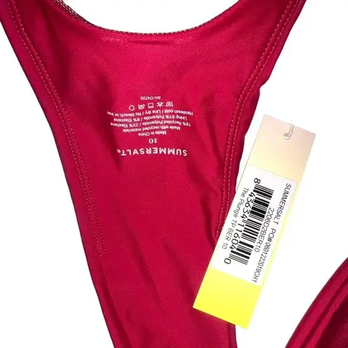 Summersalt NWT The Plunge Burgundy Bikini Top 10