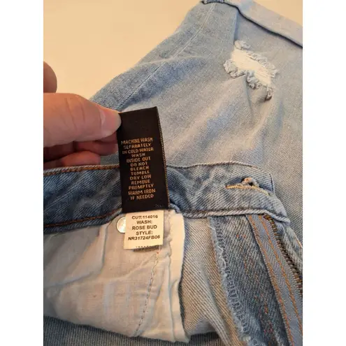 Rachel Roy Women's Distressed Light Wash Denim Bermuda Shorts Size 4/27