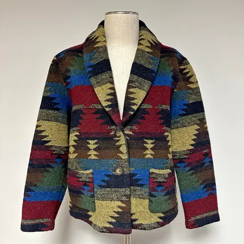 *RARE* Vintage Wool Aztec Blazer Jacket Red Size L