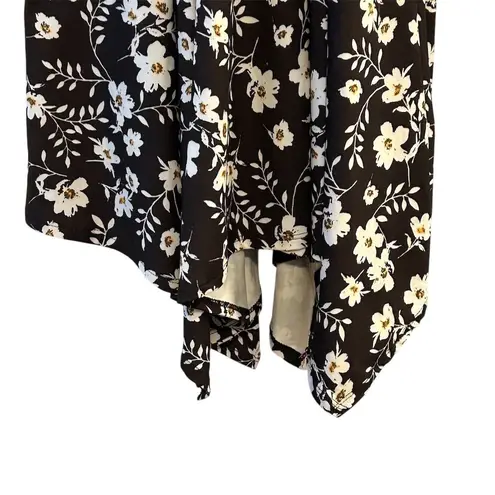 Black Floral Midi Dress Sleeveless Summer Casual