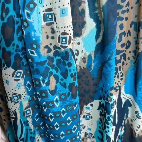 Robbie Bee Multi Animal Print Sleeveless Maxi Dress Teal Strap Dress 12