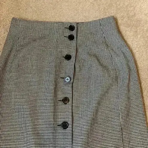⭐️ Beautiful Vintage long gingham high waisted button down skirt Black Size 6P