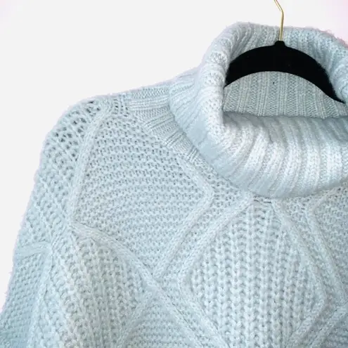 Caslon NWT Light Blue Chunky Cable Knit Turtleneck Sweater