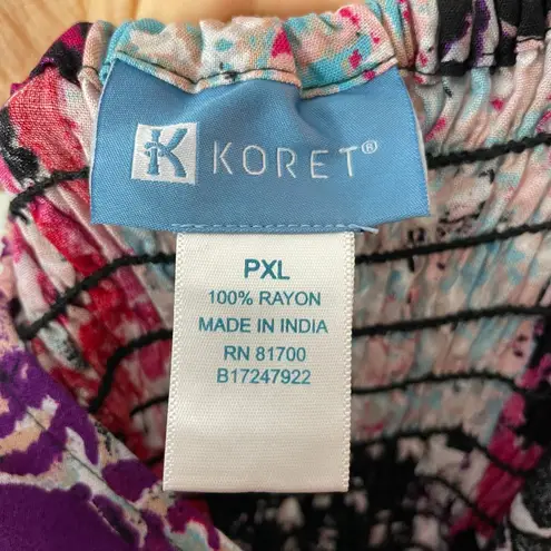 Koret Patchwork Print Dress Sleeveless ALTERED Rayon Hippie Boho Shirred Smocked Pink Size undefined