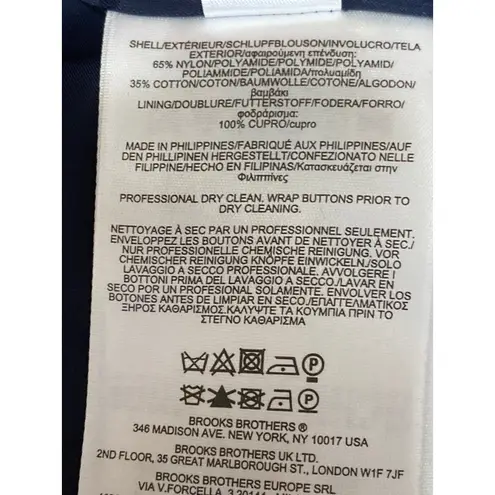 Brooks Brothers Women's Navy Blue Textured Long Sleeve Blazer Coat Jacker Size 4