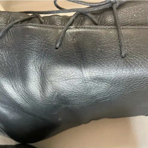 Vanessa Bruno Tie High Heel Witch Granny Boots in Black Leather Size 40/ US 9