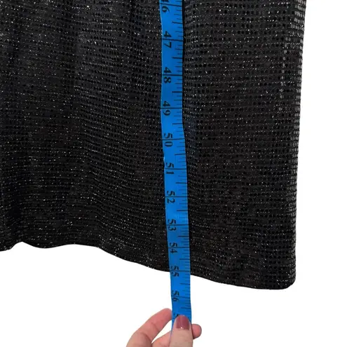 SLA THE LABEL Sz XS Women's Black Sequin Vneck Long Sleeve Ebony Midi Dress