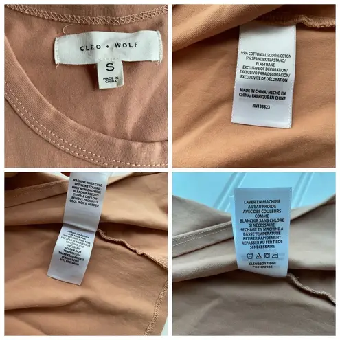 CLEO + WOLF Split side tank midi dress Beige Khaki Size Small Sleeveless NWOT Tan