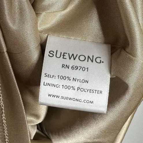 Sue Wong Vintage Nocturne Bodice Lace Cocktail Dress Women's Gold Size 6