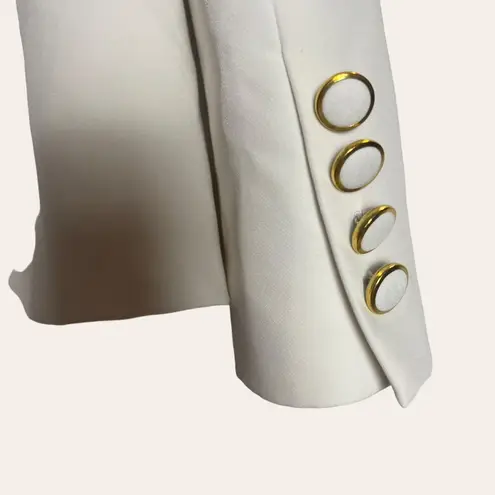 Milly Alexa Twill White Single Breasted Blazer Jacket Size 0