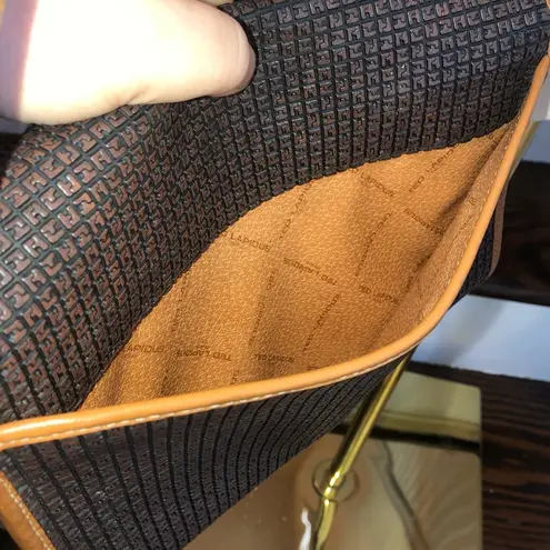 TED LAPIDUS Paris Monogram Leather Crossbody Strap Tote Shoulder Bag RARE HTF