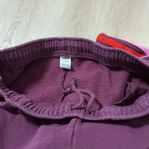Y2K PINK Victoria's Secret Jogger Sweatpants Purple Striped Logo Women's Large