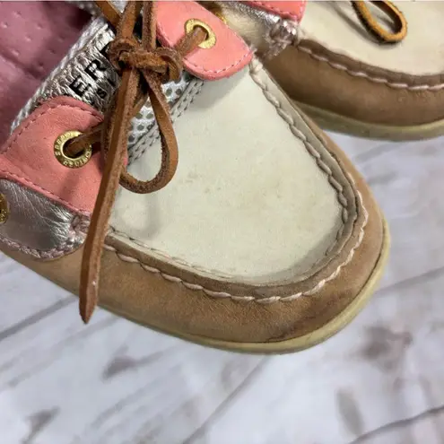 Sperry Top-Sider Angelfish Coral Salmon Tan Gold Mesh Womens Boat Shoes 10M