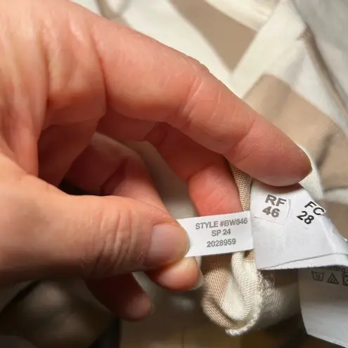 J.Crew  Factory Striped Camel and White Women's Top with Side Gold Buttons - Image 7