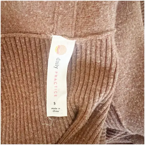 Anthropologie Daily Practice Wrap Longline Cardigan Brown Pockets Small Yoga