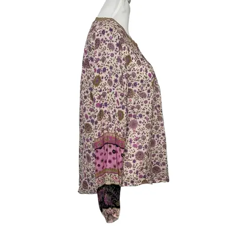 SPELL Lady Untamed Blouse Women’s Size XS Lavender Floral Long Sleeve Top Purple