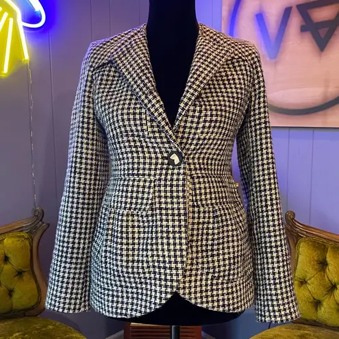 Red Valentino Navy Houndstooth Blazer Blue