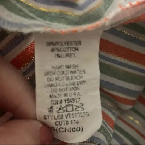 Vine & Love Women's Striped V-neck Flutter Sleeve Babydoll Top Small | EUC