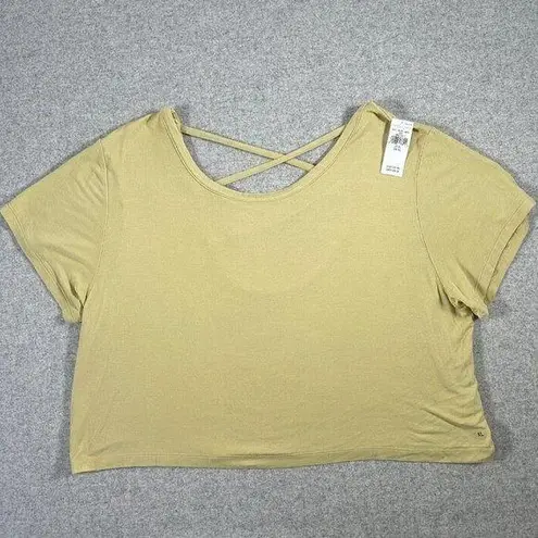 American Eagle NEW  Womens XL Top Shirt Athletic Green Stretch Lightweight Cross