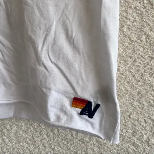 Aviator Nation Women’s White Soft Gold Lightning Bolt T Shirt Size XS