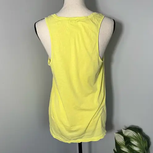 Splendid  women's 100% supima cotton racerback tank top bright yellow green