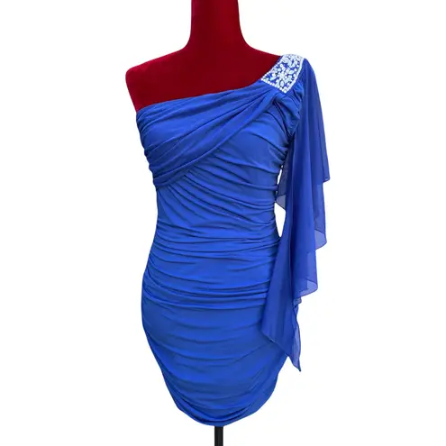 City Triangles Beautiful  Royal Blue One Flutter Sleeved Bodycon Dress Size Large