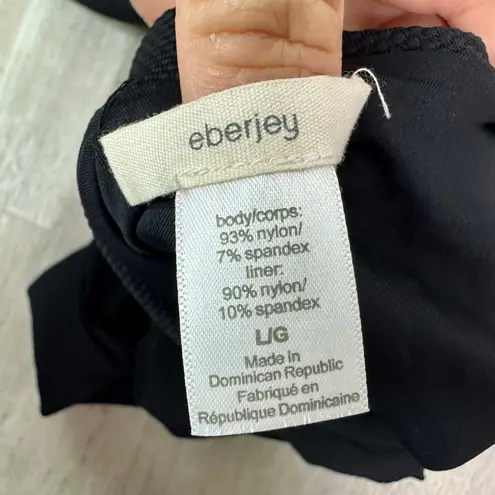 Eberjay Eberjey Black Scoop Classic Cut Textured One Piece Swimsuit Size Large