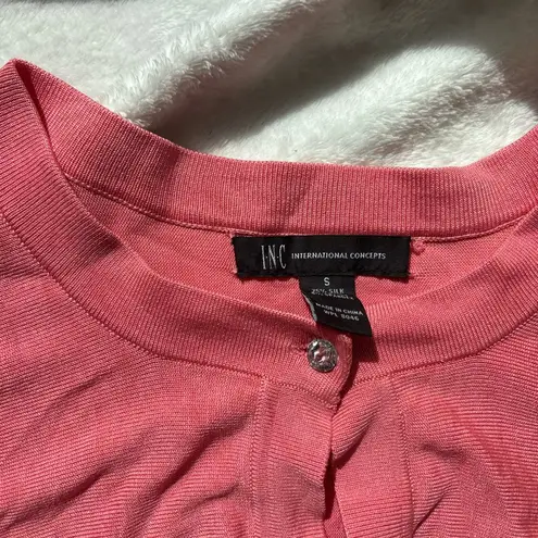 INC international concepts Pink Cropped sweater knit Cardigan