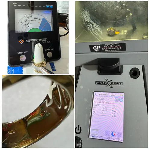 14KT Yellow Gold Honeycomb Half Eternity Pave Diamond Ring Size 7