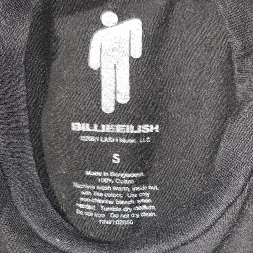 Lash Music Billie Eilish 2021 Neon Portrait Womens small Short Sleeve Graphic T Shirt Music