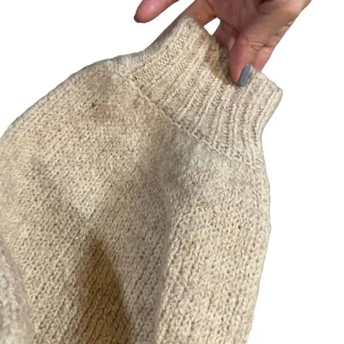 MNG by Mango Beige Dolman Long Sleeve Wool Blend Knit Sweater Women Sz XS