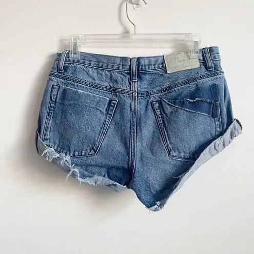 One Teaspoon  Size 26 Bandits High Rise Button Fly Cuff Hem Jean Shorts