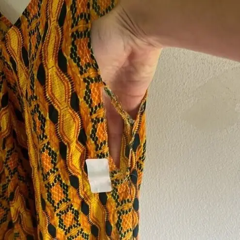 RTR KahindoKano Jumpsuit Orange/Mustard Wide Leg Sz XL 1 pc boho print Orange