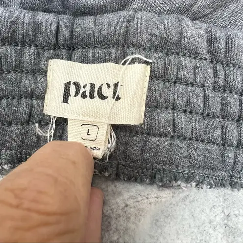 Pact organic cotton wide leg sweatpants gray size Large pull on pockets