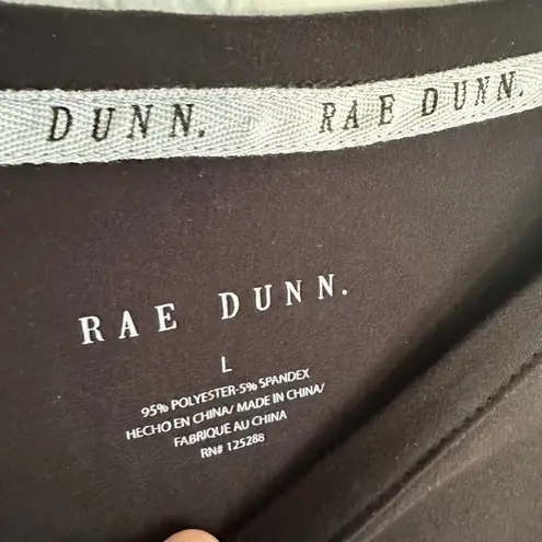 Rae Dunn Hello New Year Black Gold T-Shirt Tee Long Sleeve Large NYE Y2K Glam