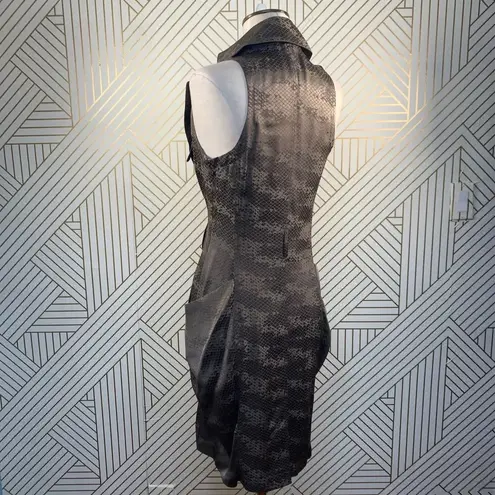 Karen Millen Brown Silk Snake Vest Style Dress