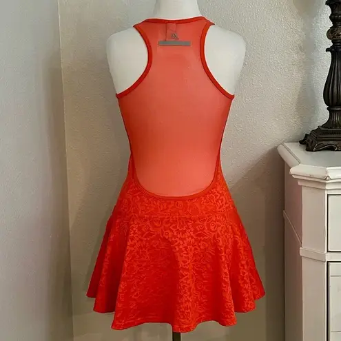 Stella McCartney X Adidas Floral Mesh Tennis Dress Tomato Red Size XS/S