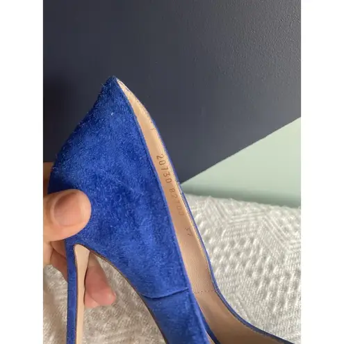 Gianvito Rossi NWOB Blue Suede 100mm Pumps Sz 37