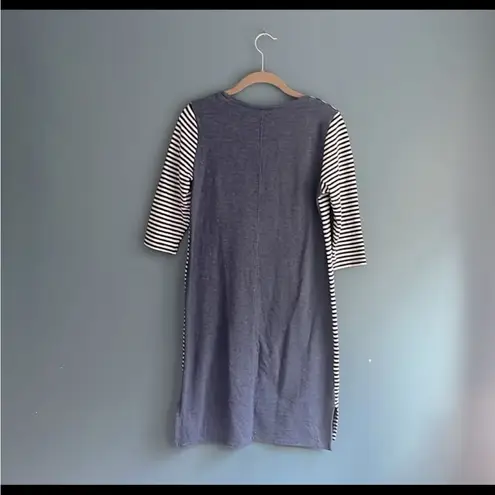 Hinge navy blue and white striped, 3/4 sleeve, sweater dress women’s size XS - Image 2